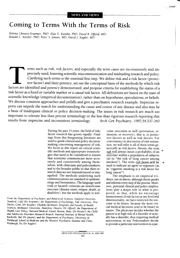 Coming to terms with the terms of risk